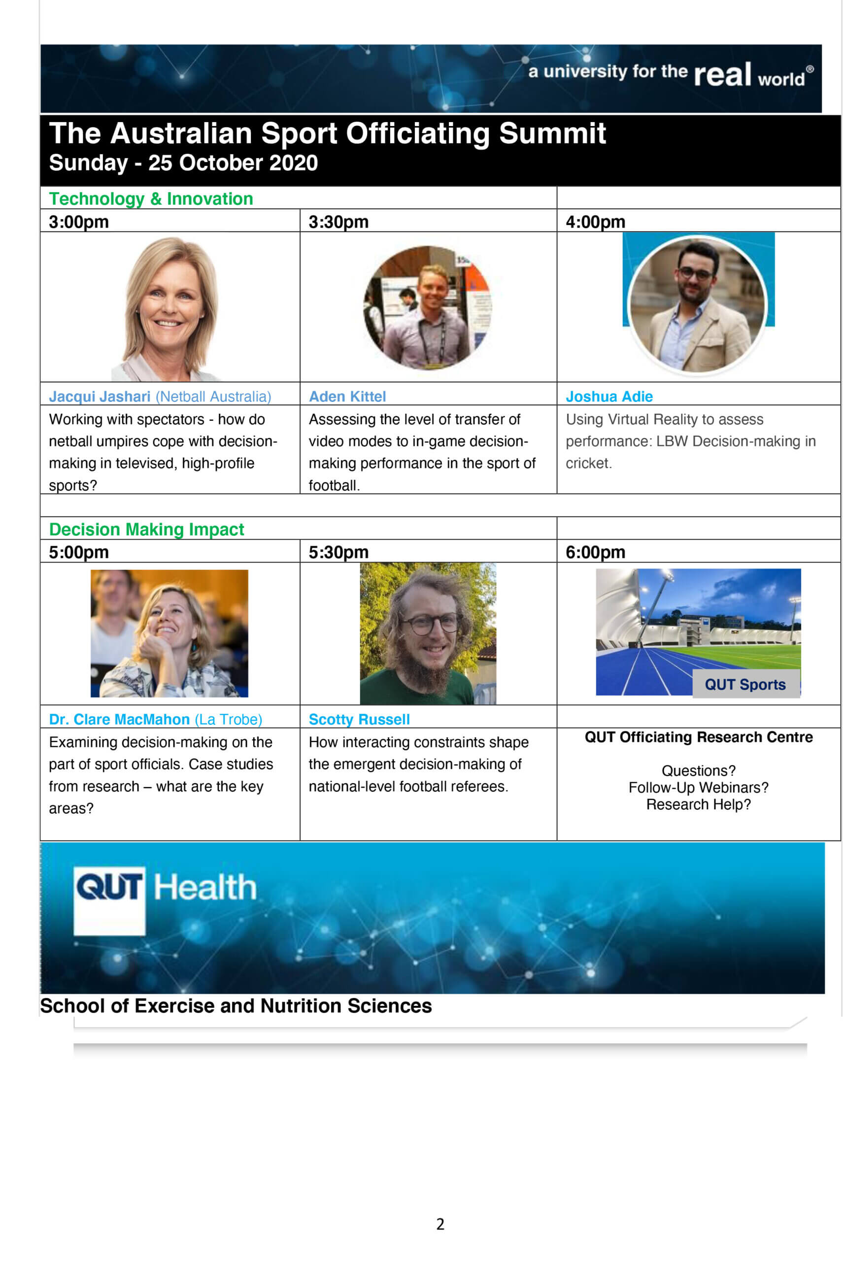 ASOS Program Flyer - The 2020 Australian Sport Officiating ONLINE Summit-2