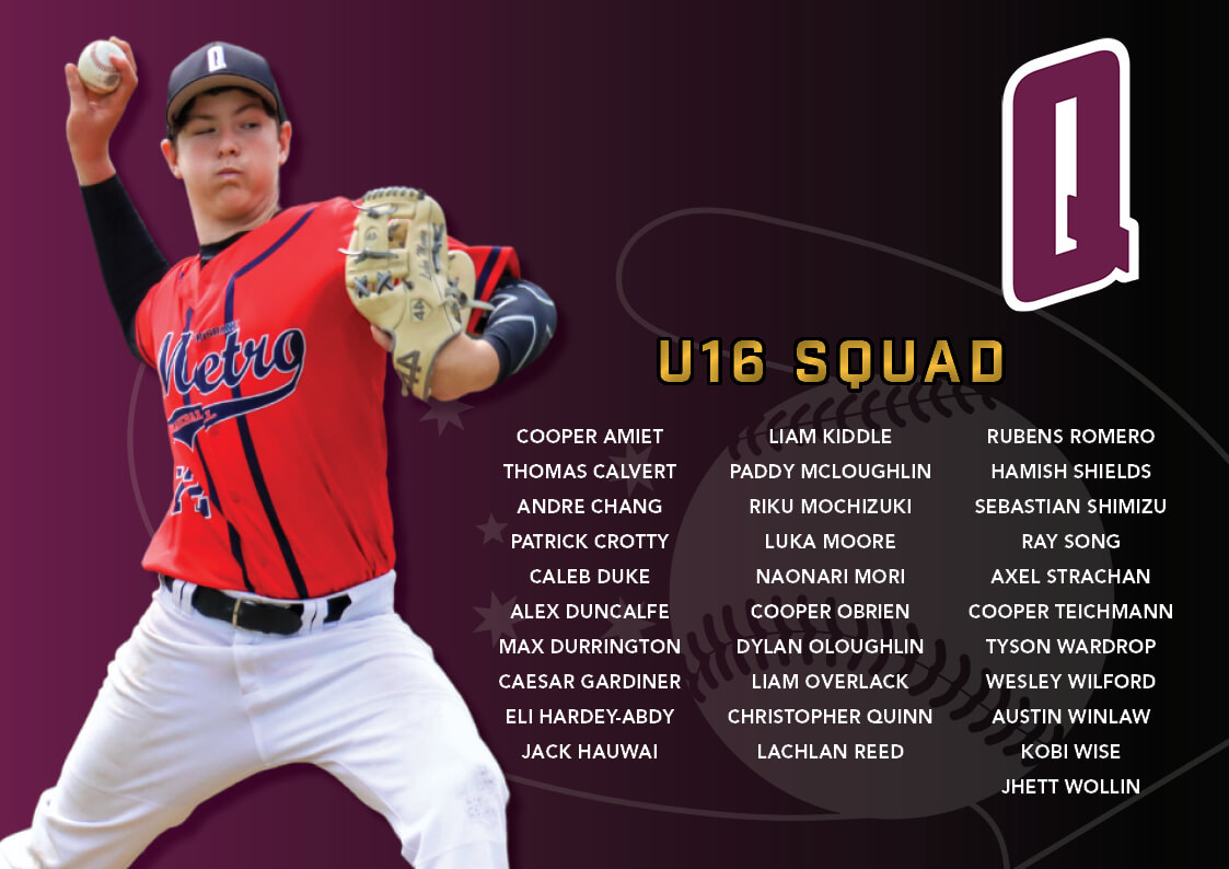 u 16 landscape roster Baseball Queensland