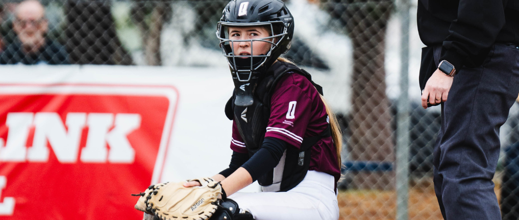 Lila Hall at home behind the plate | 2025 Australian Women’s Championships